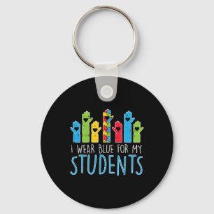 Porte-clés Porter le bleu pour mes étudiants Sensibilisation