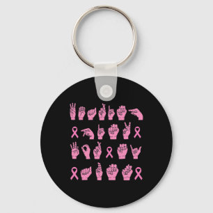 Porte-clés Porter Le Rose Pour Ma Tante Langue Des Signes Cha