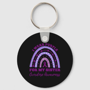 Porte-clés Porter le violet pour ma soeur Conscience de la su