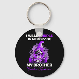 Porte-clés Porter le violet pour mon frère Sensibilisation à