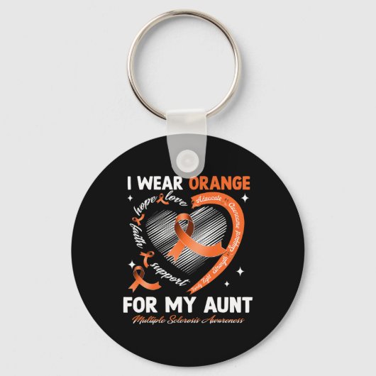 Porte-clés Porter Orange pour ma tante Sclérose en plaques (Recto)