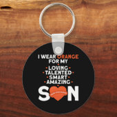 Porte-clés Porter Orange Pour Mon Fils Sclérose En Plaques (Recto)