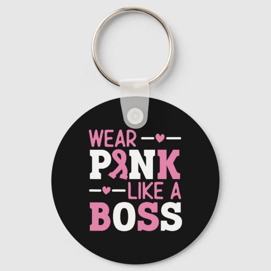 Porte-clés Porter Rose Comme Un Boss Pink Ribbon Cancer Du Se (Recto)