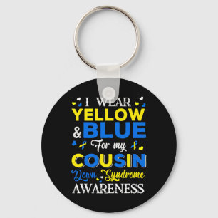 Porte-clés Portez du bleu et du jaune pour mon cousin avec le