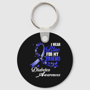 Porte-clés Portez du bleu pour mon ami T1d sensibilisation au