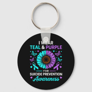 Porte-clés Portez du sarcelle violet pour la sensibilisation 
