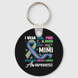 Porte-clés Portez Vert Turquoise Rose pour Mimi Cancer du Sei
