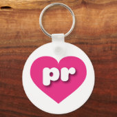 Porte-clés Porto Rico coeur rose chaud - J'aime pr (Recto)