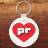 Porte-clés Porto Rico coeur rouge - J'aime pr (Recto)