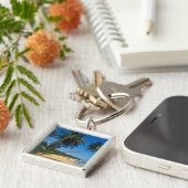 Porte-clés Porto Rico, Isla Verde, palmiers. (Côté)