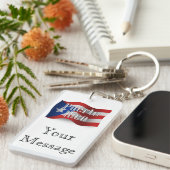 Porte-clés Porto Rico ondulant le drapeau (Devant droit)