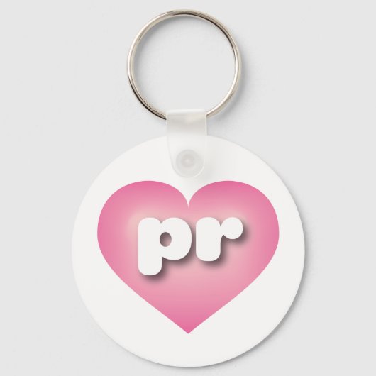 Porte-clés Porto Rico Pink Fade Heart - J'aime PR (Recto)