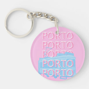 Porte-clés Porto Travel Art, Portugal Art, Rose, Preppy Art