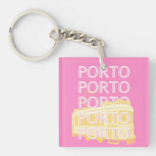 Porte-clés Porto Travel Art, Portugal, Rose
