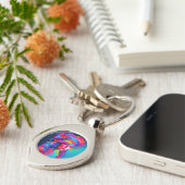 Porte-clés Portrait Abstrait vibrant (Côté )