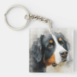 Porte-clés Portrait aquarelle berger bernois