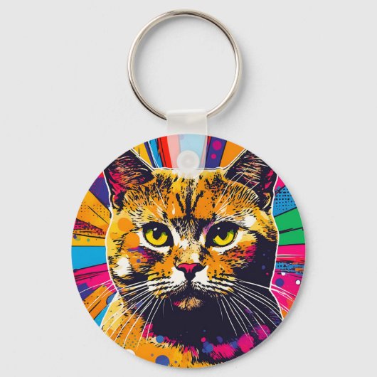 Porte-clés Portrait British Shorthair Dots (Recto)