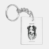 Porte-clés Portrait Collie Bordure (Devant gauche)