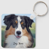 Porte-clés Portrait d'Australian Shepherd - (Dos)