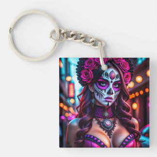 Porte-clés Portrait de Catrina de Día de los Muertos