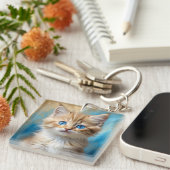 Porte-clés Portrait de chat adorable (Devant Droit)