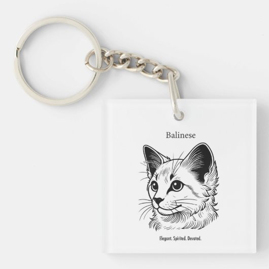 Porte-clés Portrait de chat balinais (Devant)