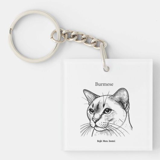 Porte-clés Portrait de chat birman (Devant)