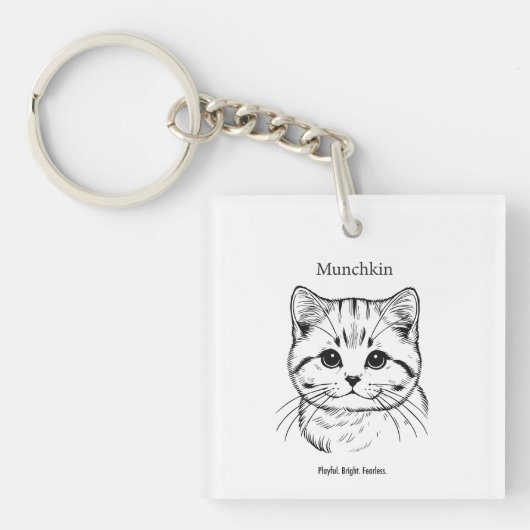 Porte-clés Portrait de chat Munchkin (Devant)