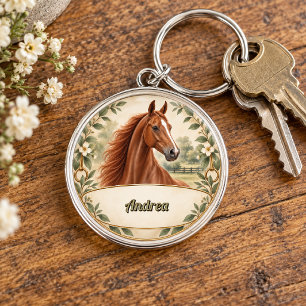 Porte-clés Portrait de cheval American Saddlebred personnalis