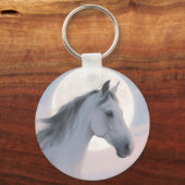 Porte-clés Portrait de cheval blanc au clair de lune (Verso)