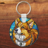 Porte-clés Portrait de chien Corgi (Recto)