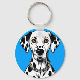 Porte-clés Portrait de chien dalmate avec fond vibrant