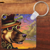 Porte-clés Portrait de chien d'Art numérique Steampunk (Verso)