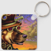 Porte-clés Portrait de chien d'Art numérique Steampunk (Dos)