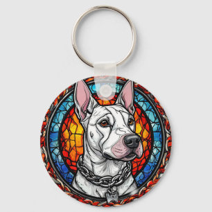 Porte-clés Portrait de chien en mosaïque Bull Terrier pour le