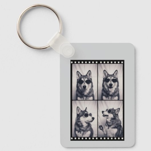 Porte-clés Portrait de chien Husky (Recto)
