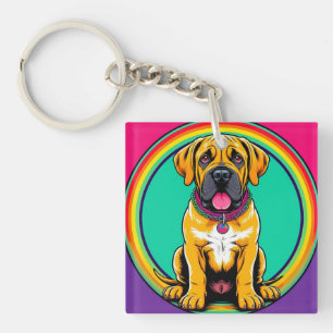 Porte-clés Portrait de chien majestueux et vibrant