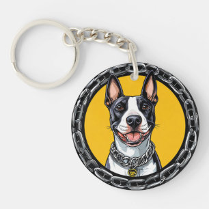 Porte-clés Portrait de chien mignon Bull Terrier pour les amo