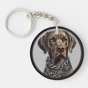 Porte-clés Portrait de Chien Mignon Labrador Brun Pour les Am