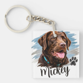 Porte-clés Portrait de chien personnalisé