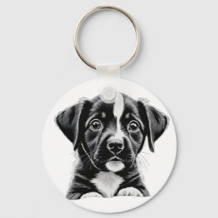 Porte-clés portrait de chiot mignon – Pour les amo