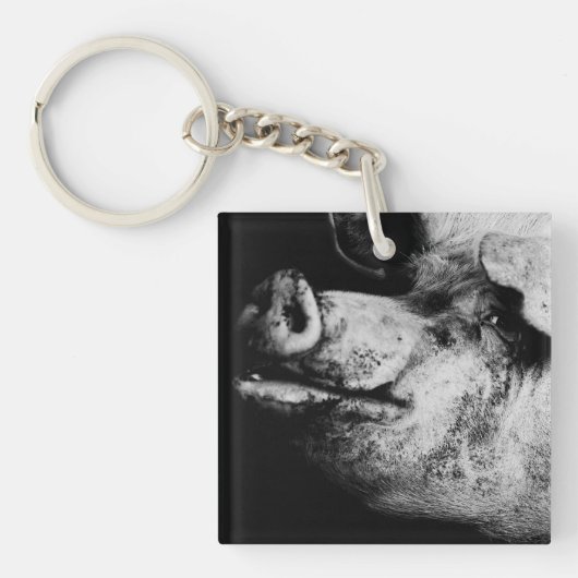 Porte-clés portrait de cochon (Devant)