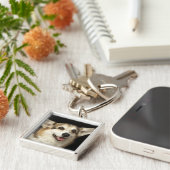 Porte-clés Portrait de corgi noir, brun et blanc (Côté)