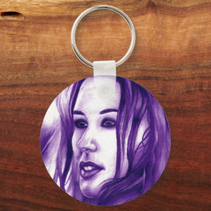 Porte-clés Portrait de femme pourpre Original