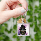 Porte-clés Portrait de femme tenant le microphone (main)