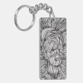 Porte-clés Portrait de Frida Kahlo Lines (Devant gauche)