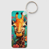Porte-clés Portrait de la Giraffe florale-9319 (Verso)