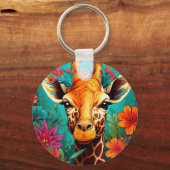 Porte-clés Portrait de la Giraffe florale-9319 (Recto)