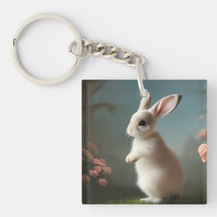 Porte-clés Portrait de lapin mignon