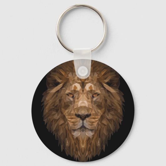 Porte-clés Portrait de lion géométrique (Recto)